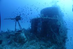 Malta wreck diving. P29 Wreck.